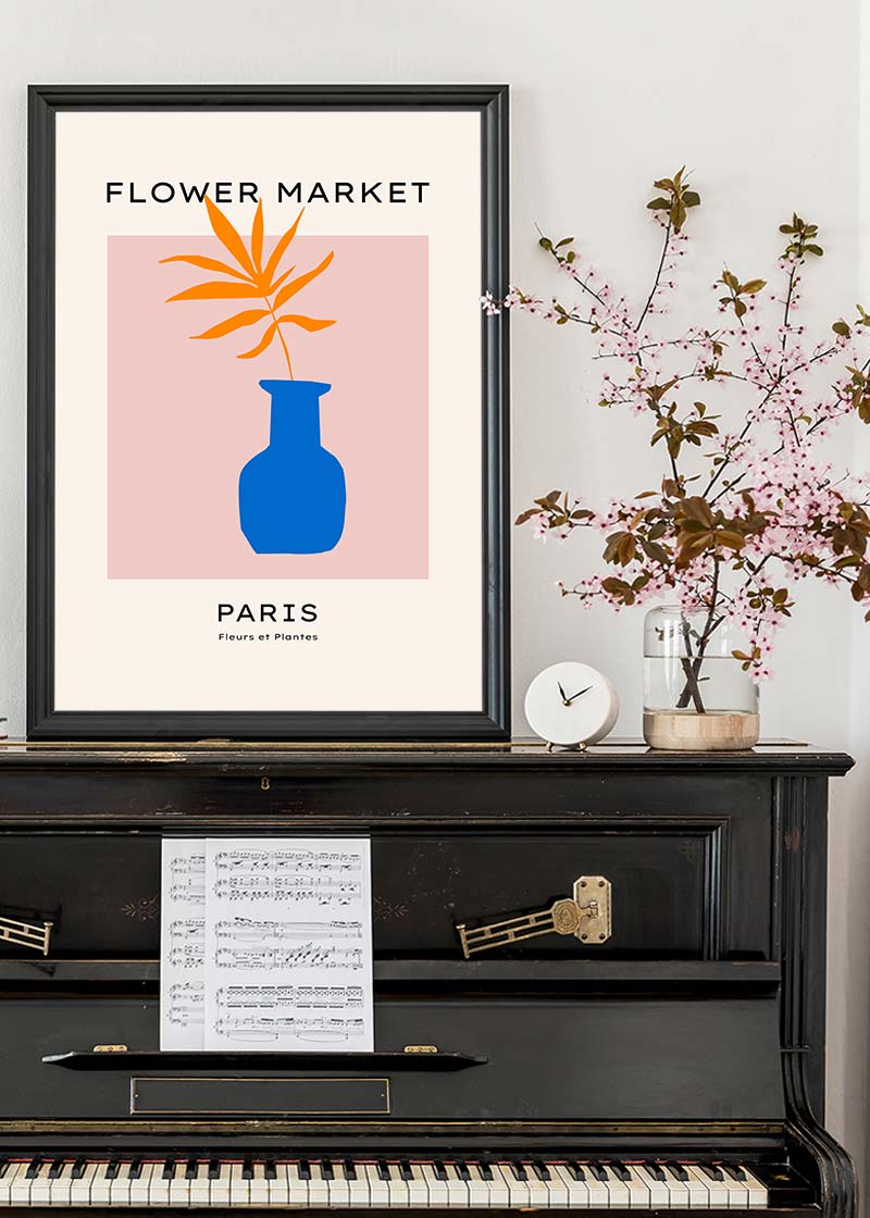 Paris Flower Market Minimal Vase Print