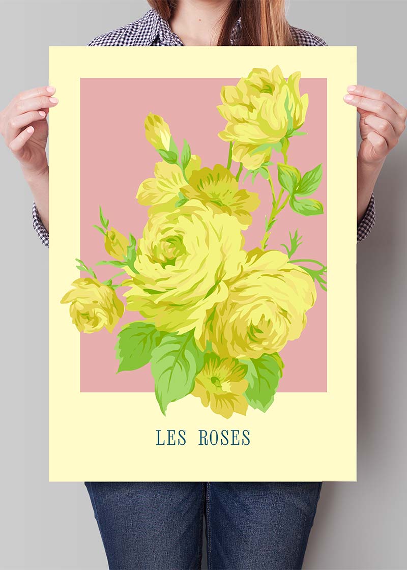 Les Roses Vintage Print