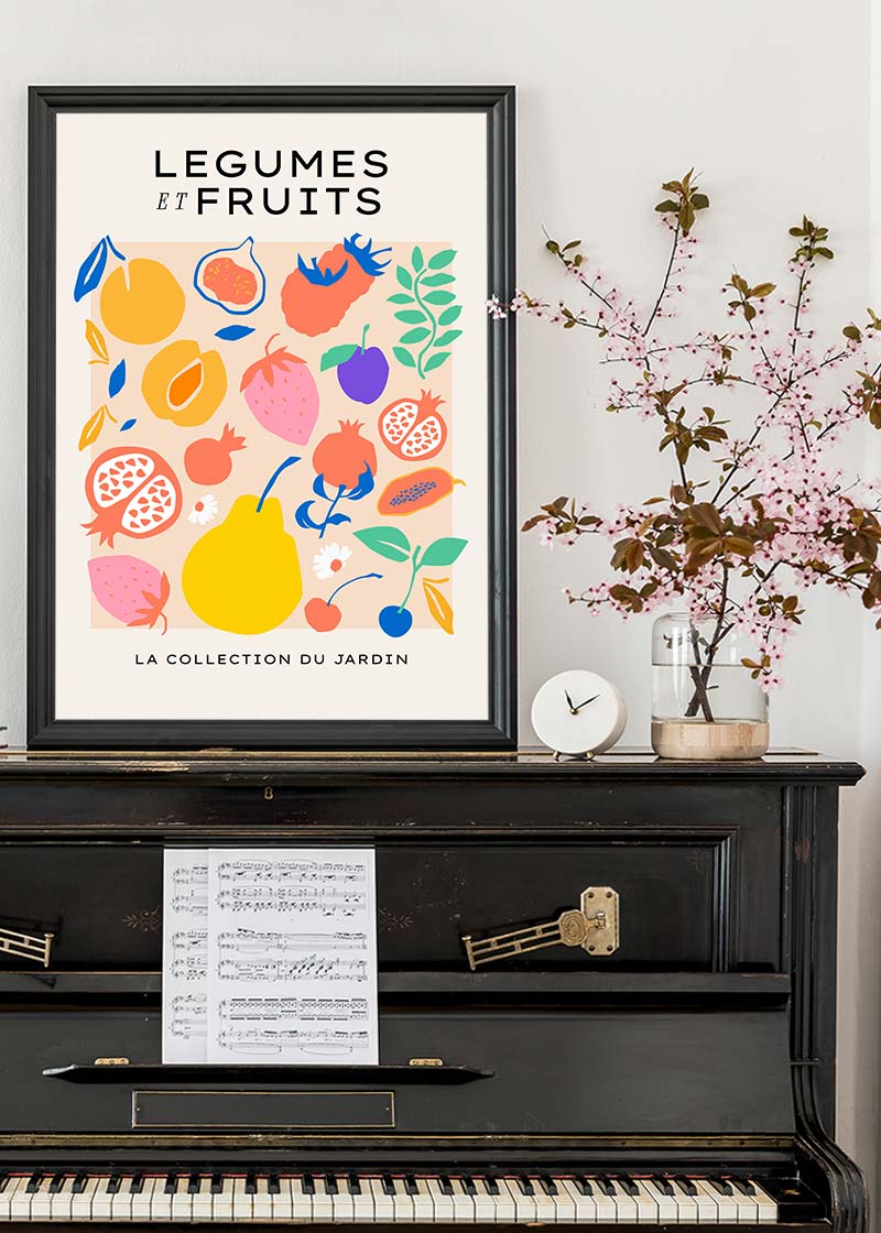 Fruit and Vegetables Minimal Pastel Art Print