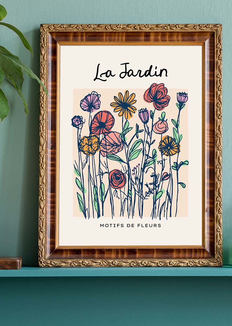 The Garden Flowers Abstract Illustration Print