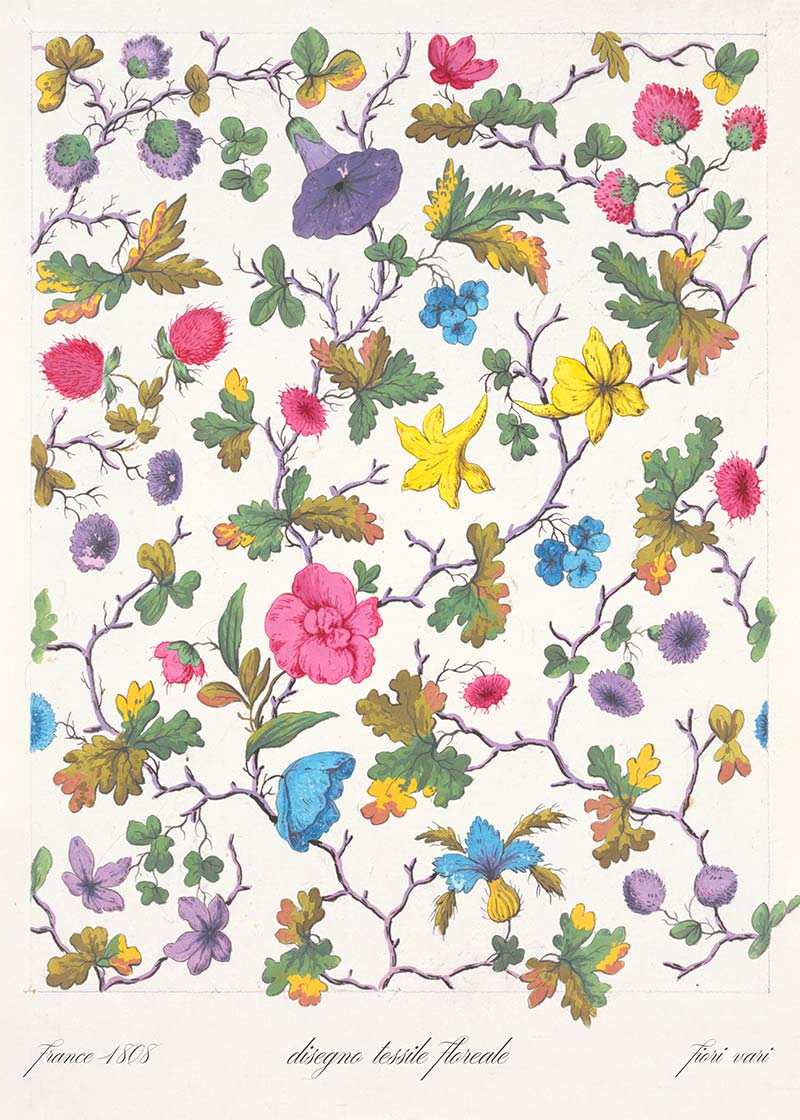 Vintage Floral Textile Pattern Print