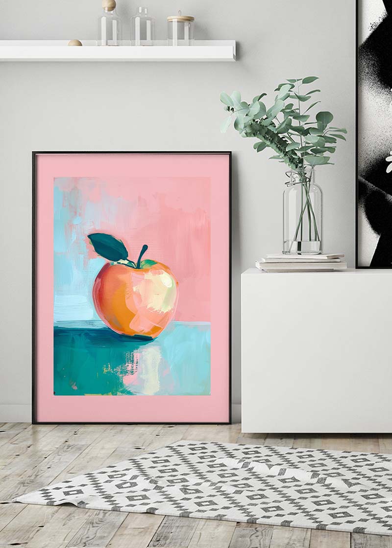 Abstract Painted Apple Pastel Print