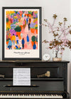 Flower Market of London Abstract Painting Print