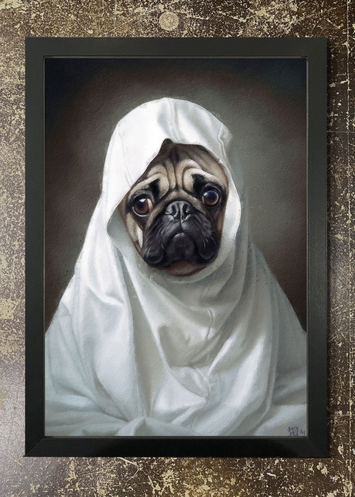 Ghost Pug - Framed 21x30cm Print