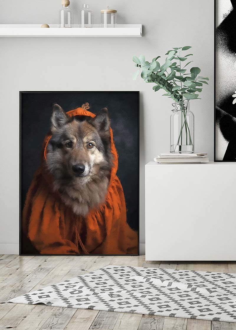 Halloween Wolf Animal Portrait Print