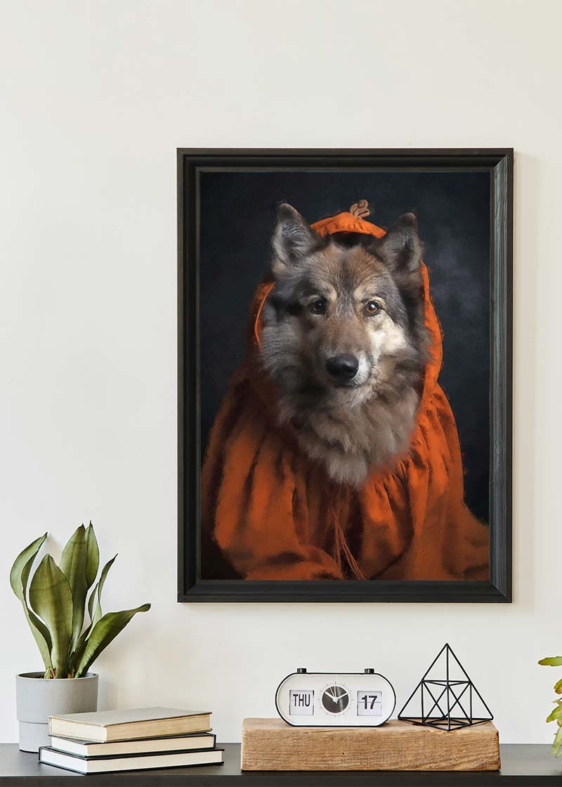 Halloween Wolf Animal Portrait Print