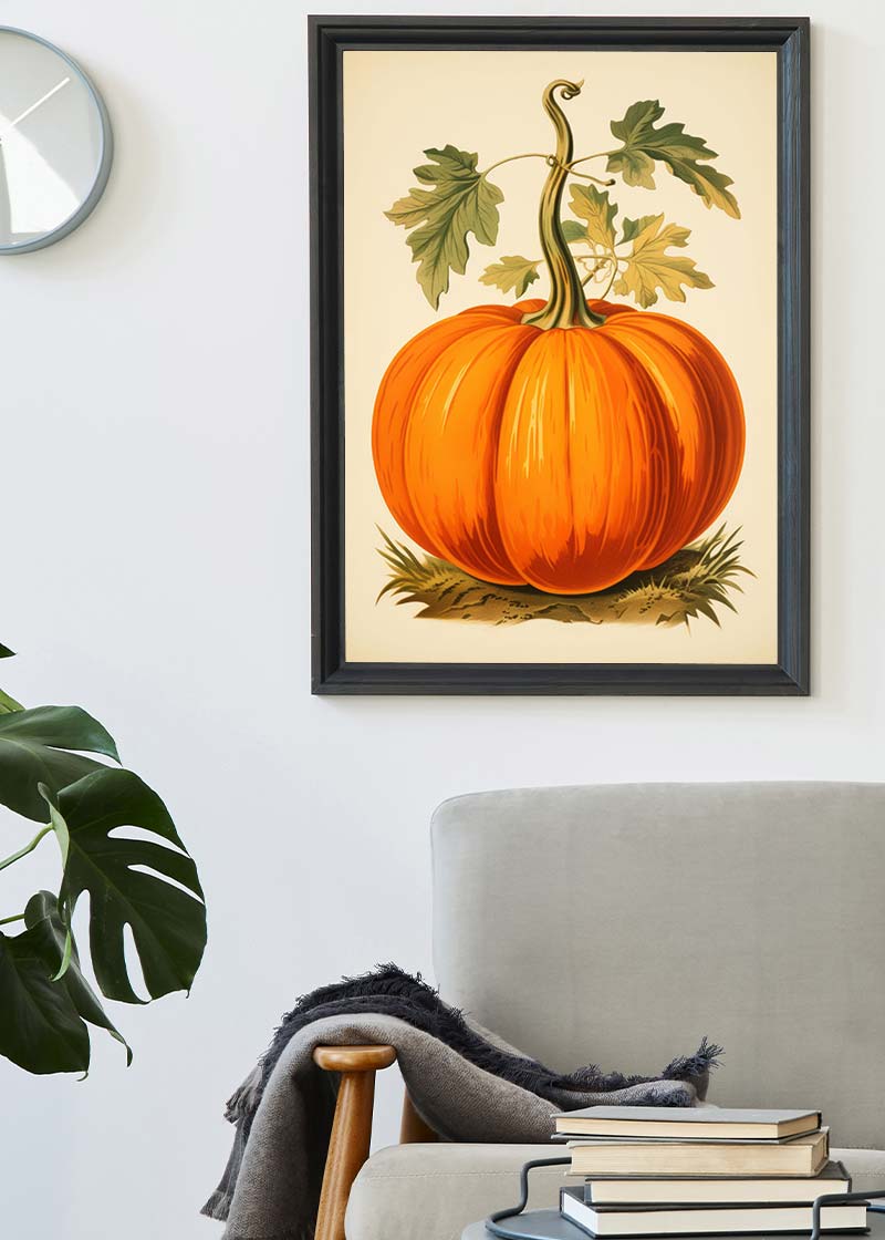 Vintage Pumpkin Illustration Halloween Print