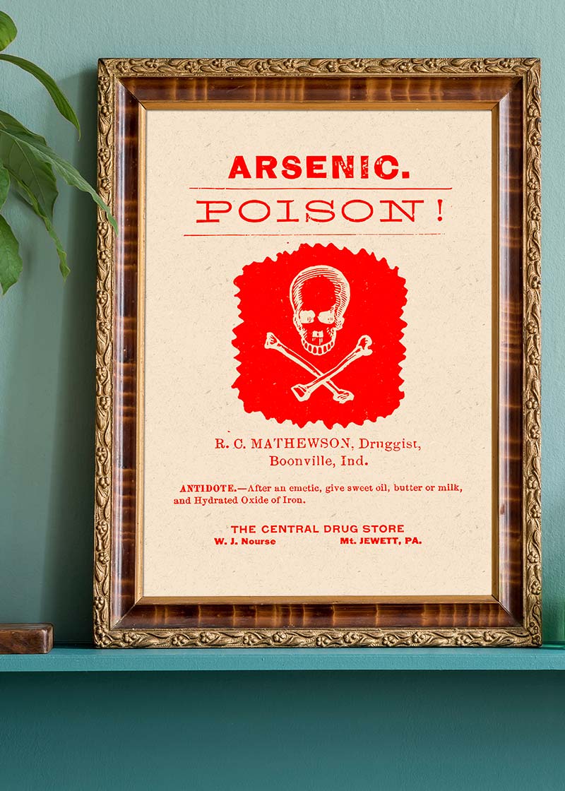 Vintage Poison Poster Red Print