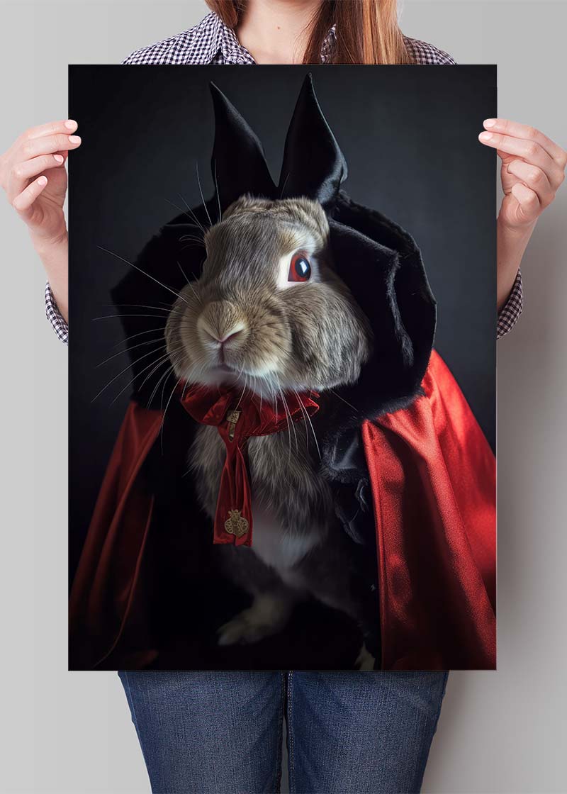 Vampire Rabbit Halloween Print