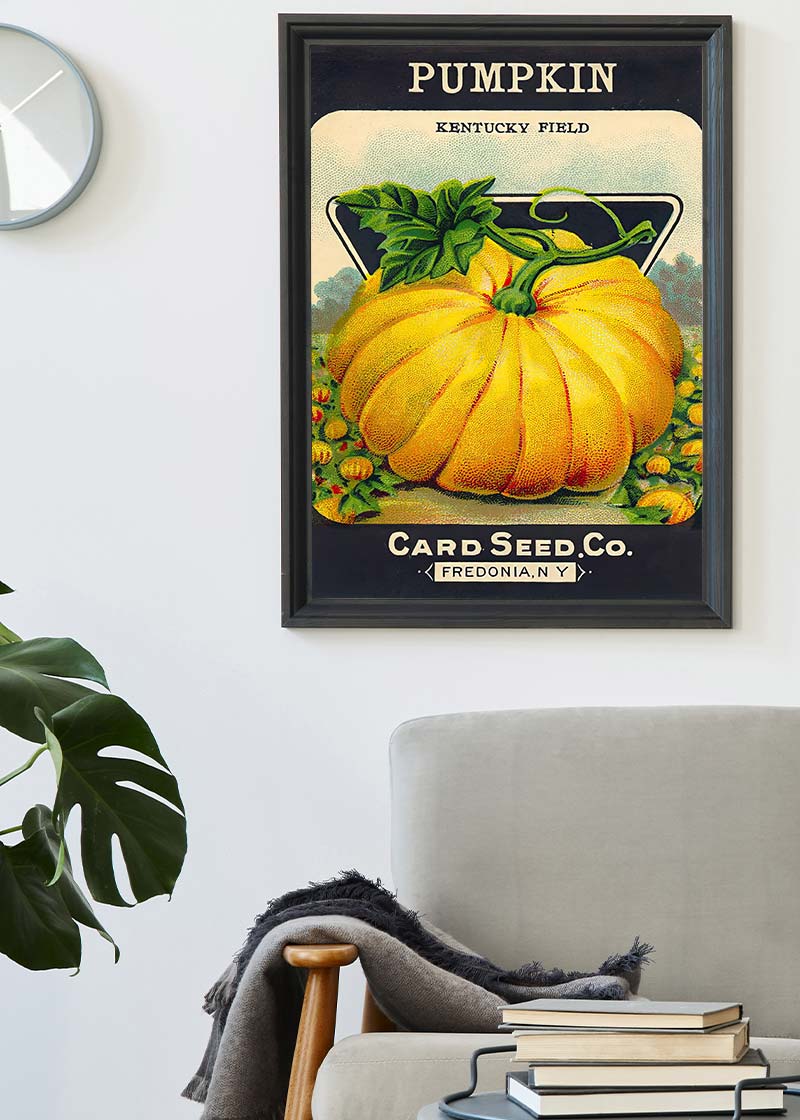 Vintage Pumpkin Kentucky Field Poster Print