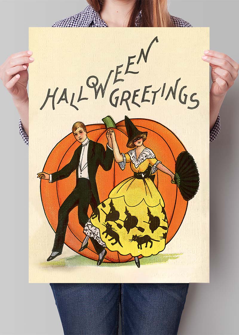 Vintage Halloween's Greetings Print