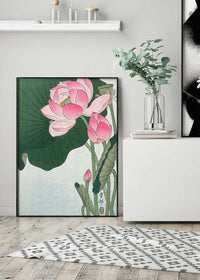 Blooming Lotus Flowers by Ohara Koson