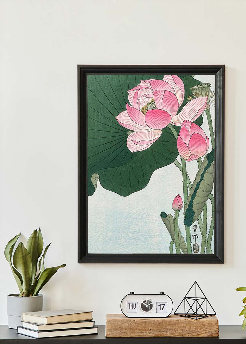 Blooming Lotus Flowers by Ohara Koson