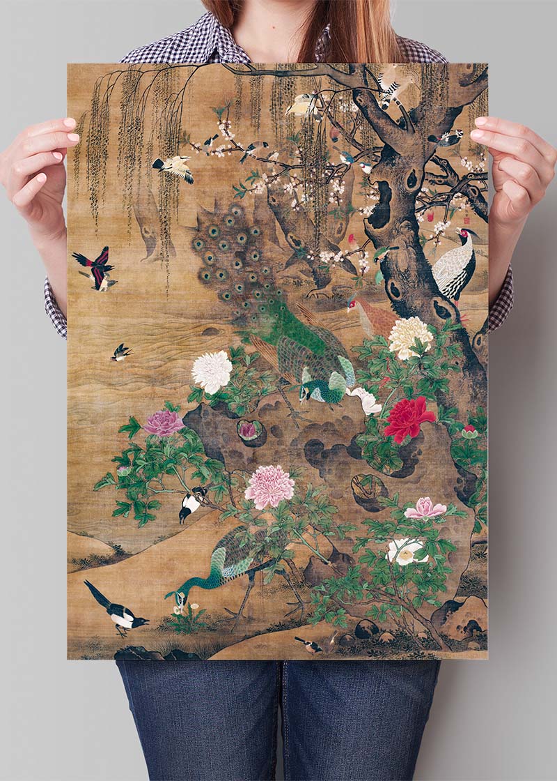 Clearance - Birds and flowers vintage 21x30cm