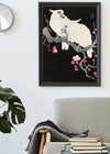 Two cockatoo and plum blossom by Ohara Koson