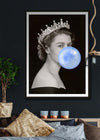 Queen Elizabeth with Bubblegum Blue Print