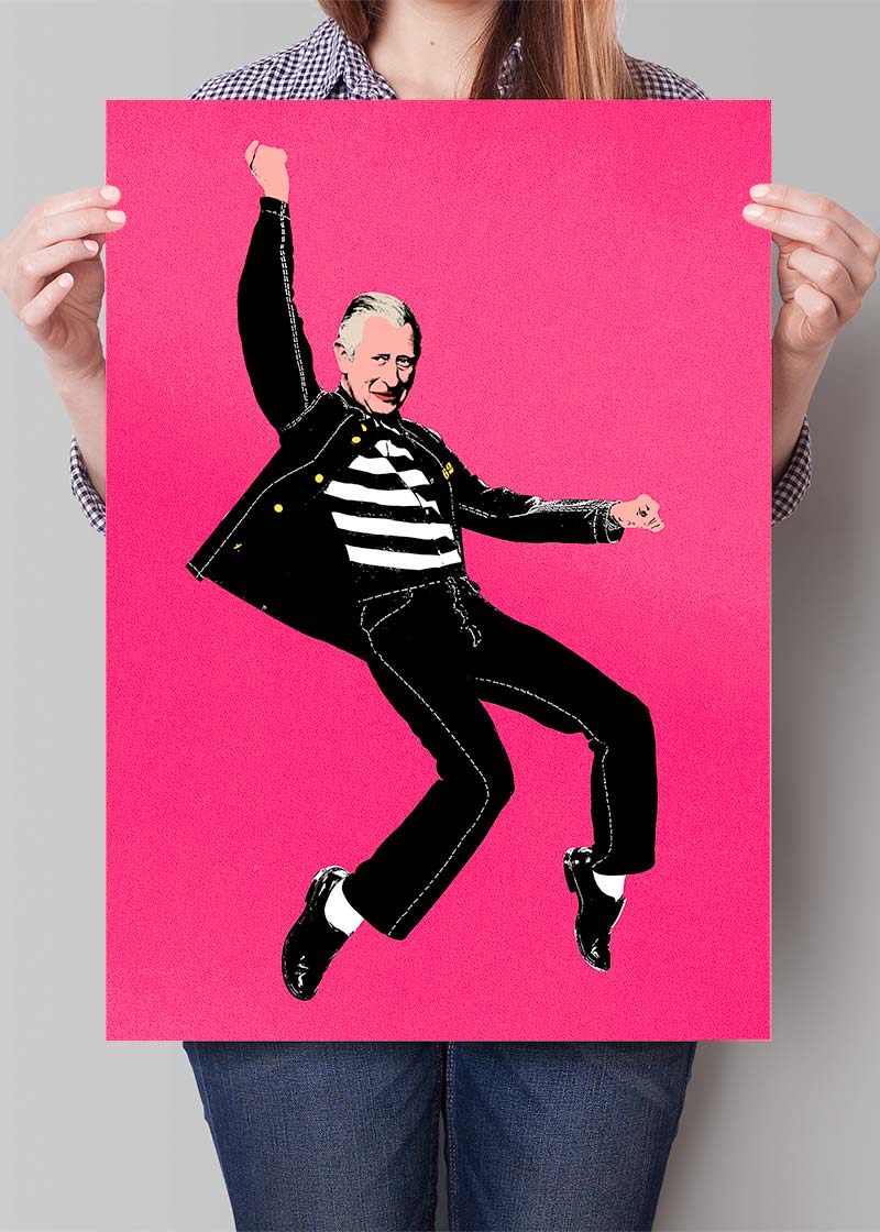 King Elvis Charles III Warhol Style Print