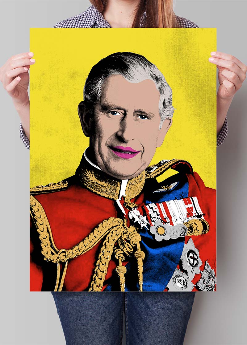 King Charles III Warhol Style Portrait