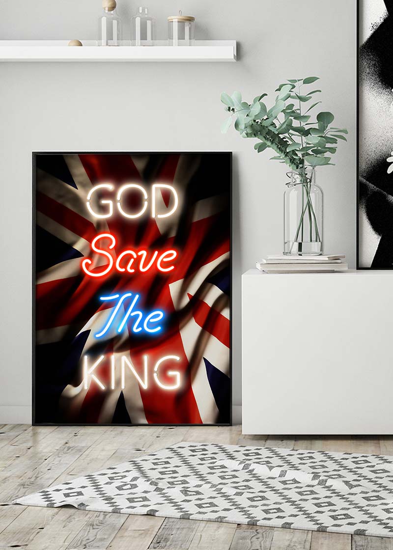 God Save The King Neon Print