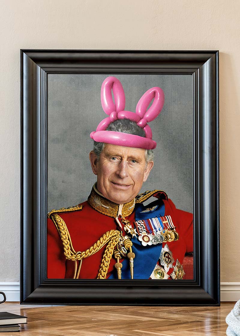 King Charles III Bunny Ears Print