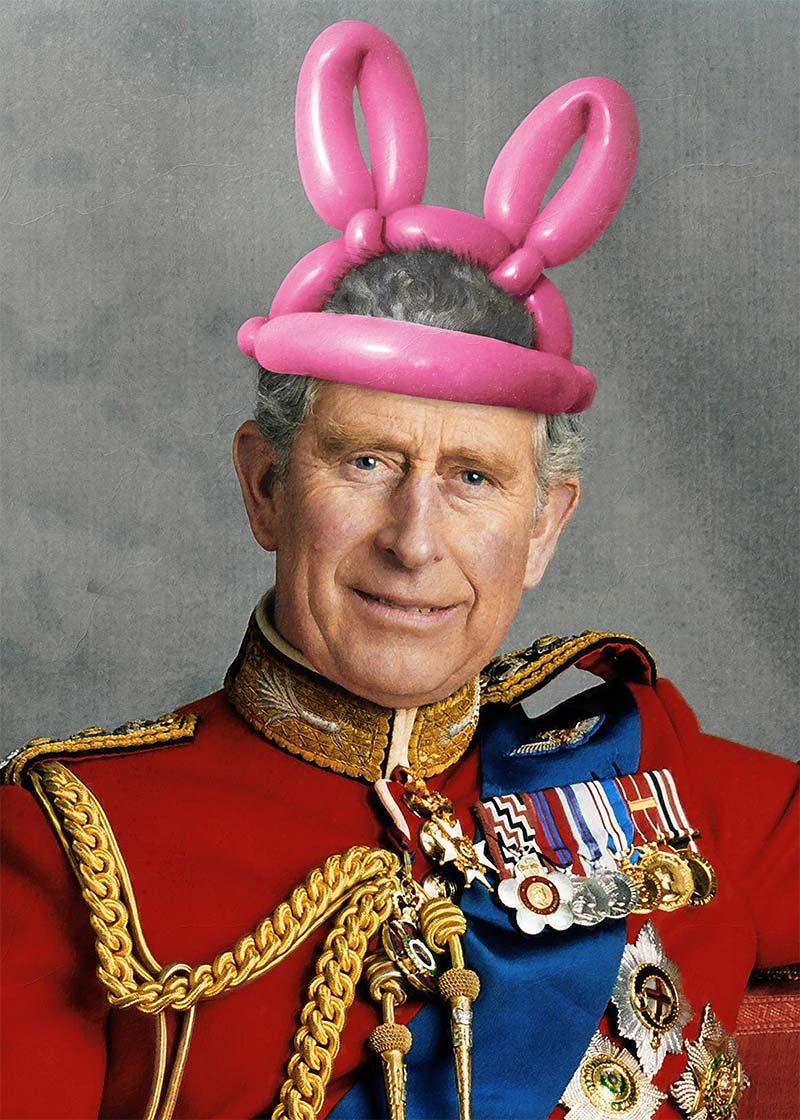 King Charles III Bunny Ears Print