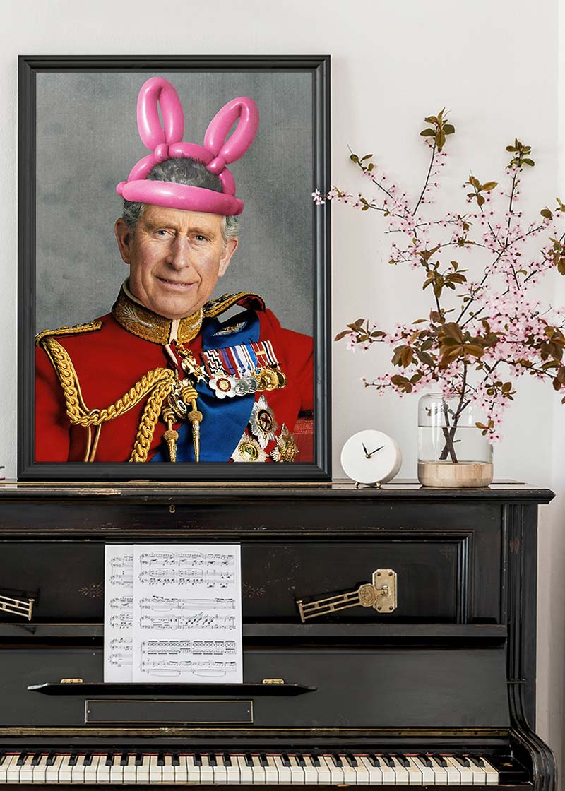 King Charles III Bunny Ears Print