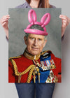 King Charles III Bunny Ears Print