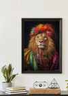 Rainbow Lion Animal Portrait Print