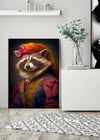 Rainbow Racoon Animal Portrait Print