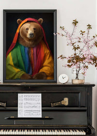 Rainbow Bear Animal Portrait Print