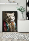 Rainbow Snow Leopard Animal Portrait Print