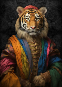 Rainbow Tiger Animal Portrait Print