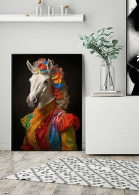 Rainbow Horse Animal Portrait Print