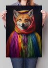 Rainbow Fox Animal Portrait Print