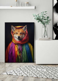 Rainbow Fox Animal Portrait Print