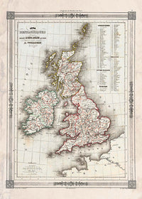 1852 Vuillemin Map of the British Isles