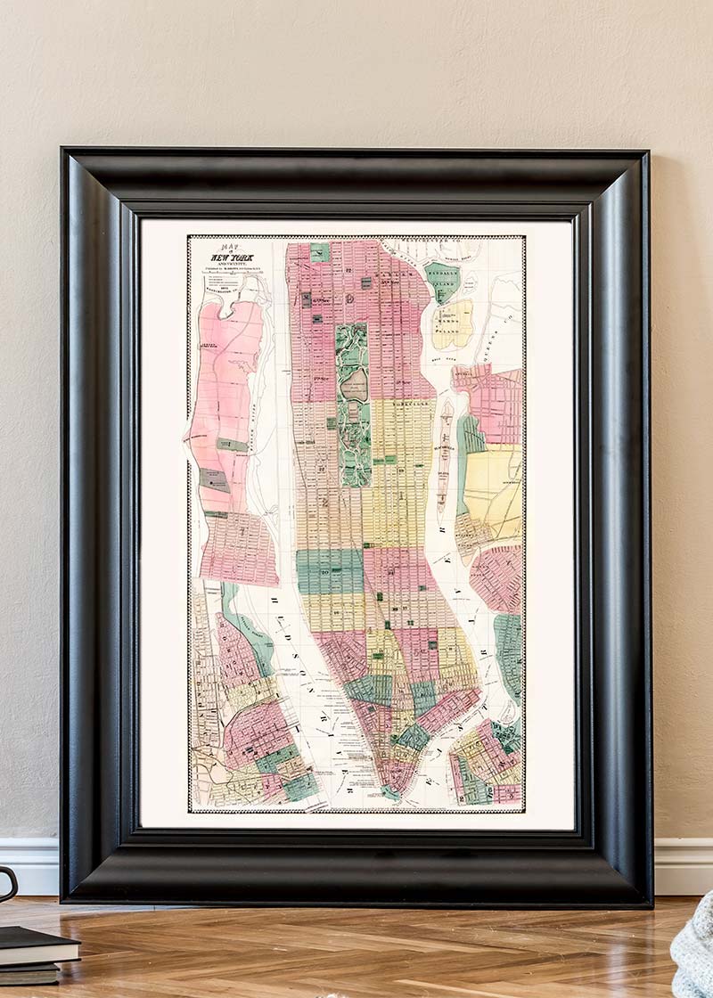 1869 New York City and Vicinity Map by Matthew Dripps