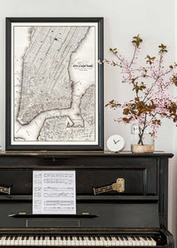 1850 New York City Map Black and White