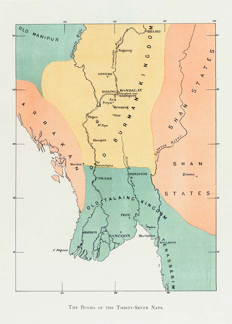 Map of the old Burman kingdom from 1906