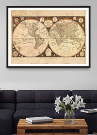 Captain Cook new Discoveries World Map 1799