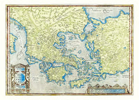 Vintage Map Of Greece By Abraham Ortelius