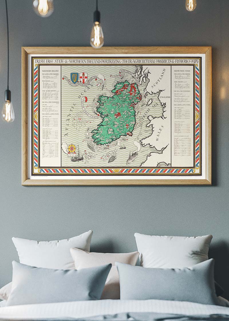 Irish Free State & Northern Ireland Map from 1929 By Macdonald Gil