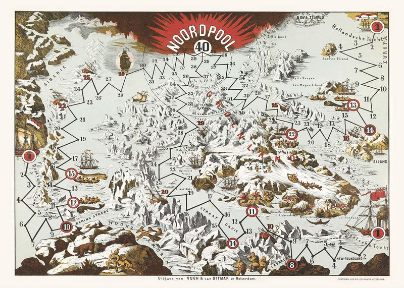 Vintage North Pole Noordpool Map