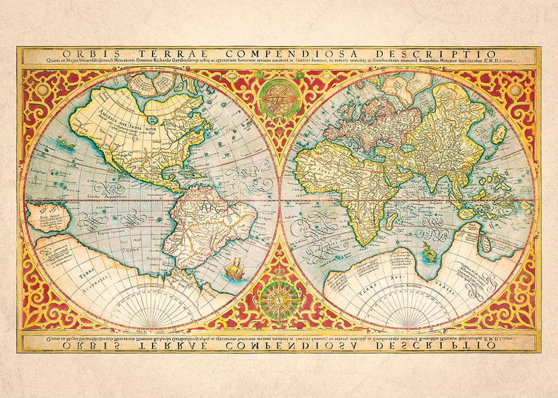 Illustrated Great World Map Of 1569 by C H Apperson