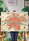 Paris Map In Dutch Vintage Illustration By Guillaume Delisle