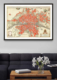 Paris Map In Dutch Vintage Illustration By Guillaume Delisle