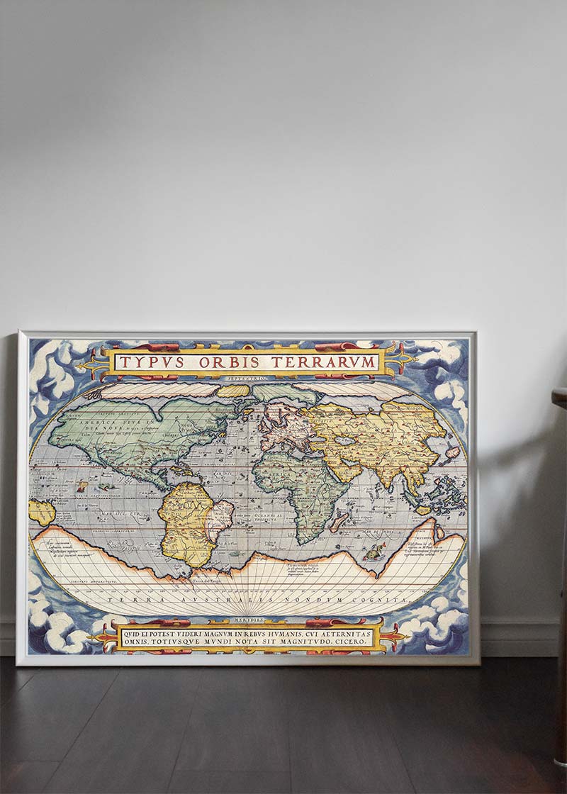 Antique Map Of The World Map Of The World by Abraham Ortelius