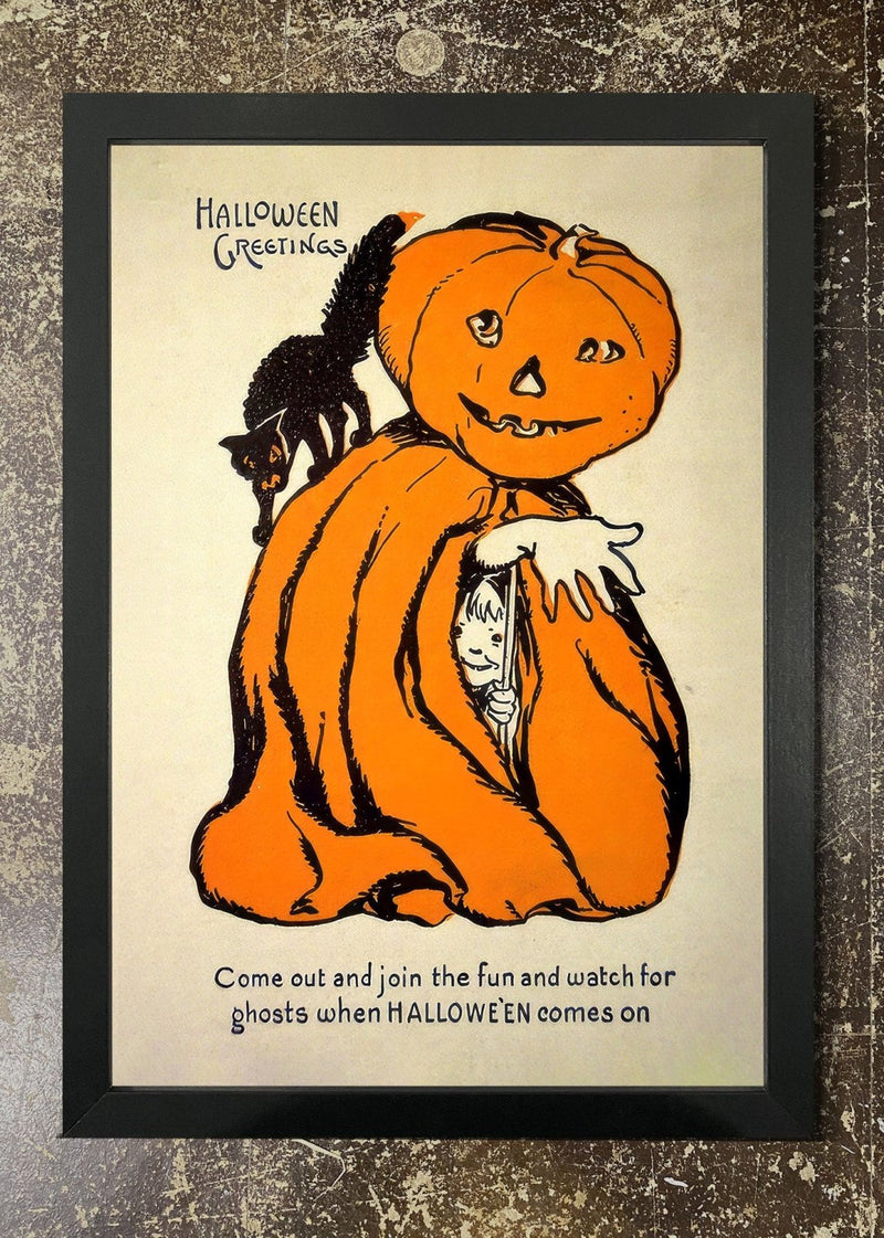 Vintage Pumpkin Head - Framed 21x30cm Print