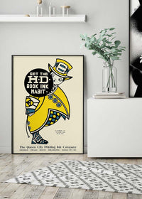 Queen City Printing Inks Vintage Poster - Yellow Man Print