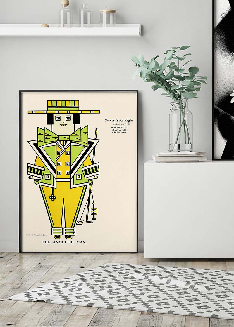 Queen City Printing Inks Vintage Poster - Green Man Print
